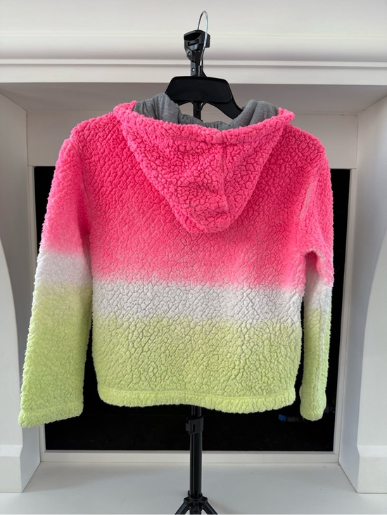 Justice Other - Justice Girls' Sherpa Hooded Jacket in Hot Pink, White & Lime